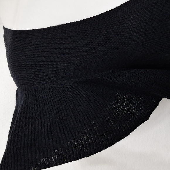 Express NEW Black Flutter Sleeve Ribbed Knit Bodycon Night Out Dress Size S - Picture 9 of 13